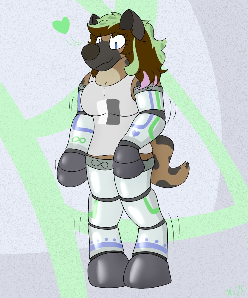 Norwalk with prosthetic hoof limbs 

I'll leave it up to the viewer on how they work, if they're just suit arms, or if theres portal limbs involved, or if its straight up modular / surgically attached :3