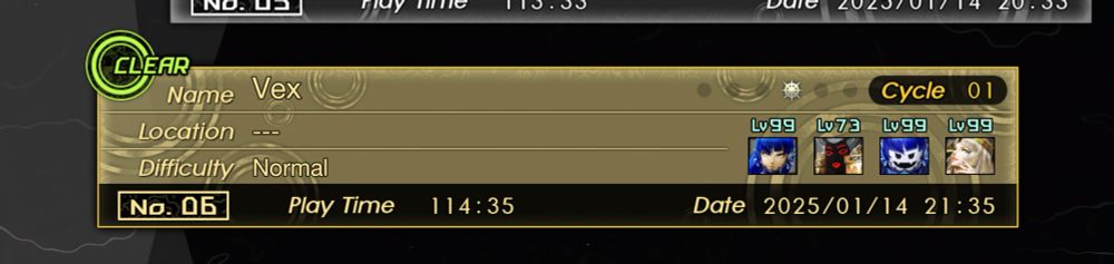 Screenshot of a Clear Save in SMTV with just the true neutral ending cleared