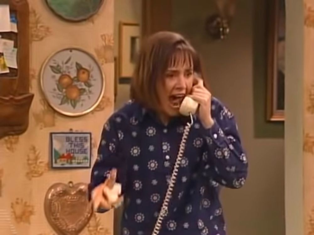 Aunt Jackie screaming into the phone on Roseanne