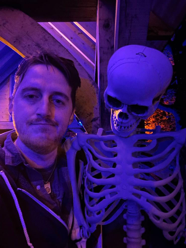 A selfie of myself and a skeleton 