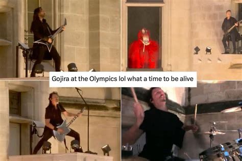 The French metal band Gojira playing at the Olympics. Caption: Gojira at the Olympics lol what a time to be alive.