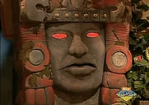 Olmec, the large stone talking head from Legends of the Hidden Temple.