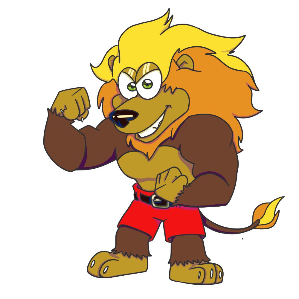 A drawing of Zetterburn, from the video game Rivals of Aether, in the style of Banjo, from the video game Banjo-Kazooie. 