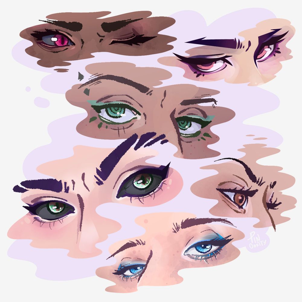 Some digital drawing practice I did of eyes back in 2022 using Clip Studio Paint