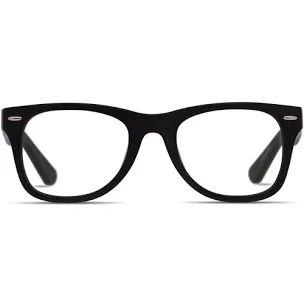 a pair of thick rim square black glasses 