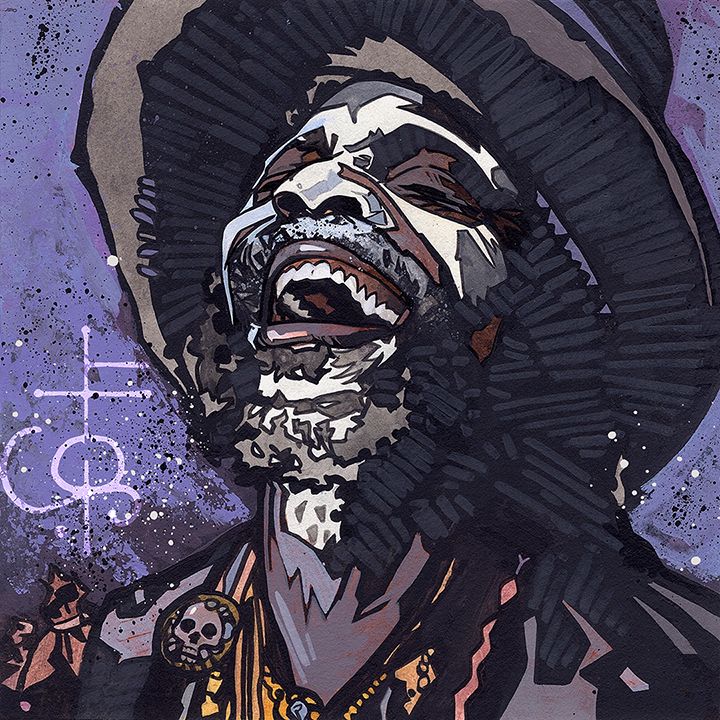 Mixed media, acrylic paint, inks and pencil.