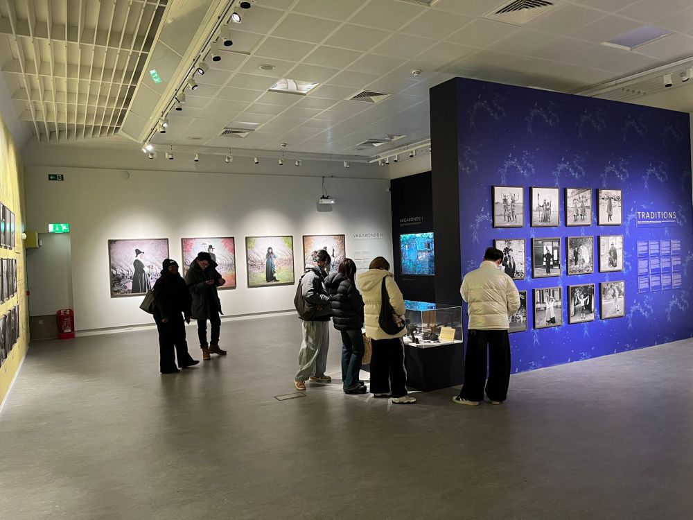 Students in a gallery space

