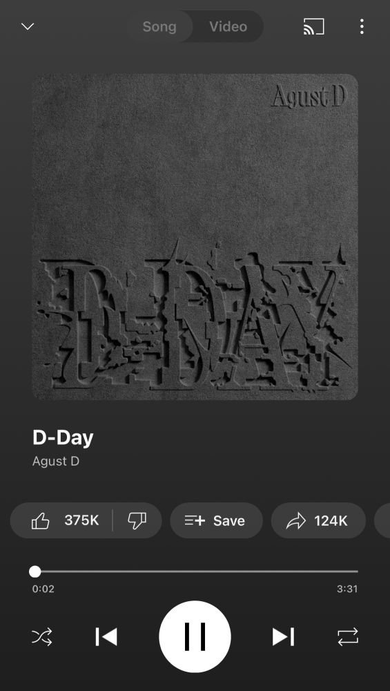 screenshot of d-day by august d from yt music
