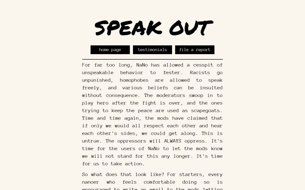 SPEAK OUT