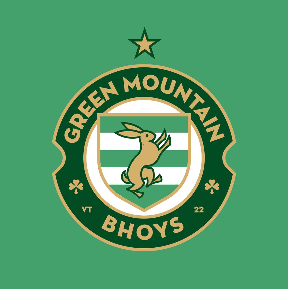 Green Mountain Bhoys soccer crest with a newly added championship star above it