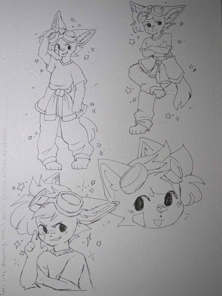 Various sketches of another original character, Jacob.