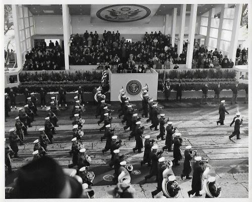 Marine Band marching at JFK inauguration.