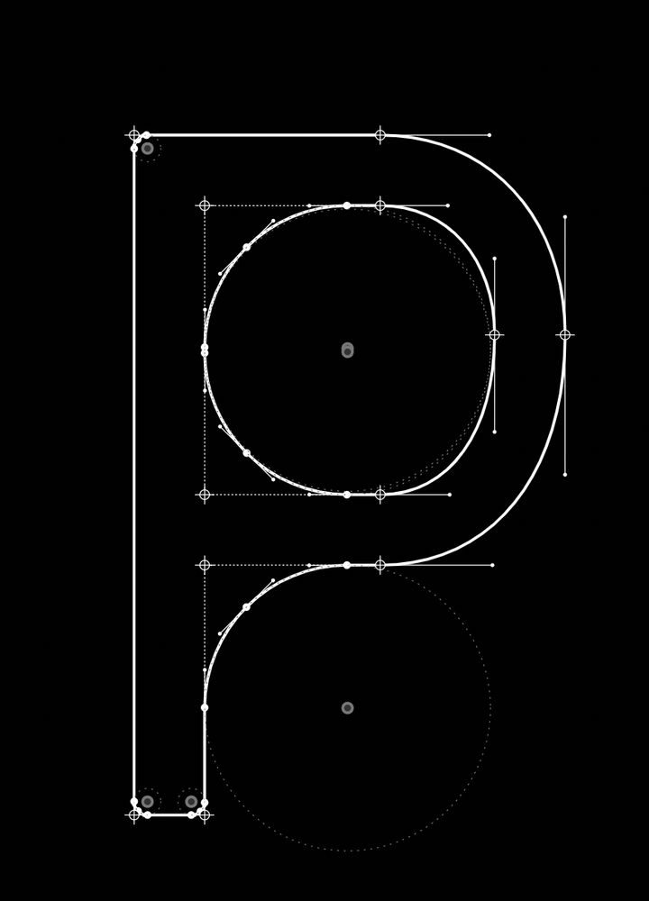 Rounded corners filter on letter P