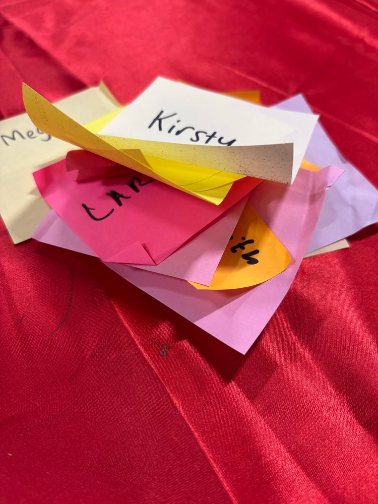 Pile of post its from the signing 