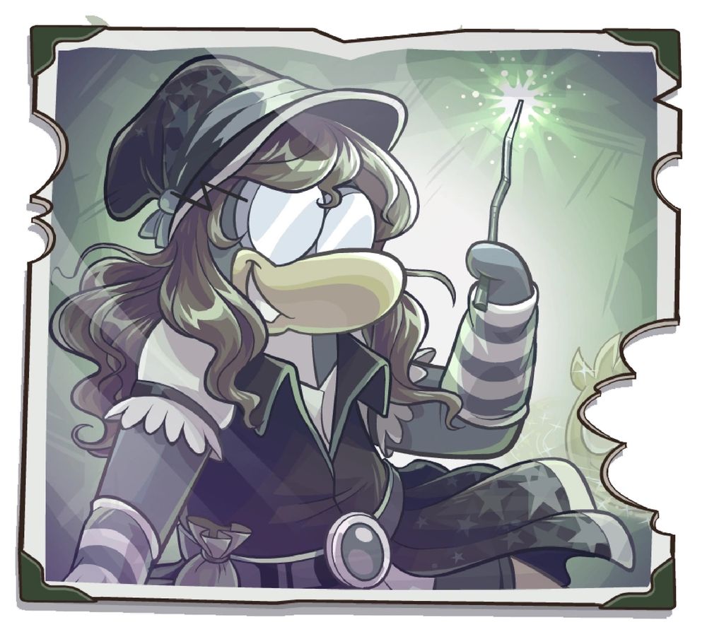 a picture of "Garianna", Gary the Gadget Guy's relative from the last Club Penguin Medieval Party.