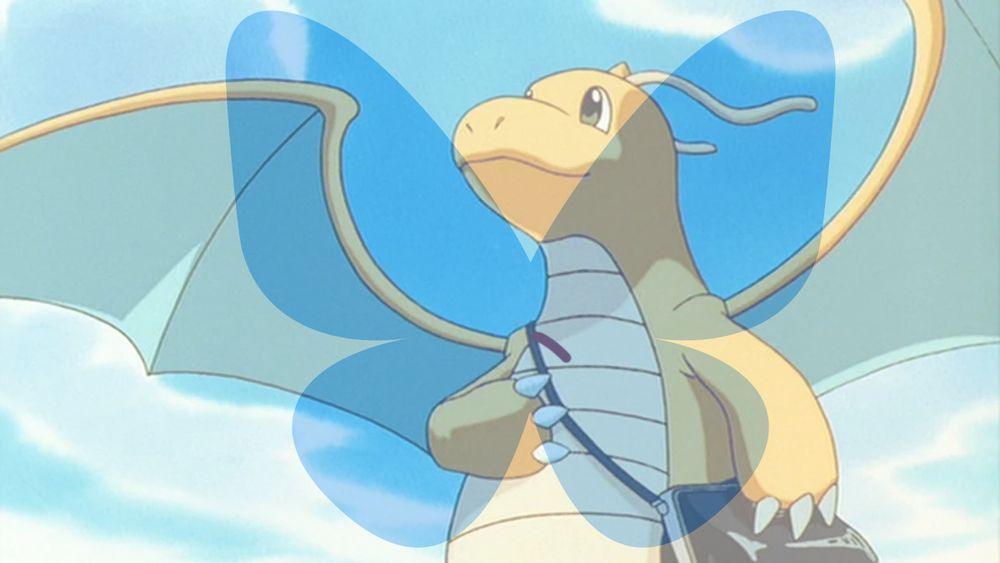 Image of Dragonite proud of Bluesky