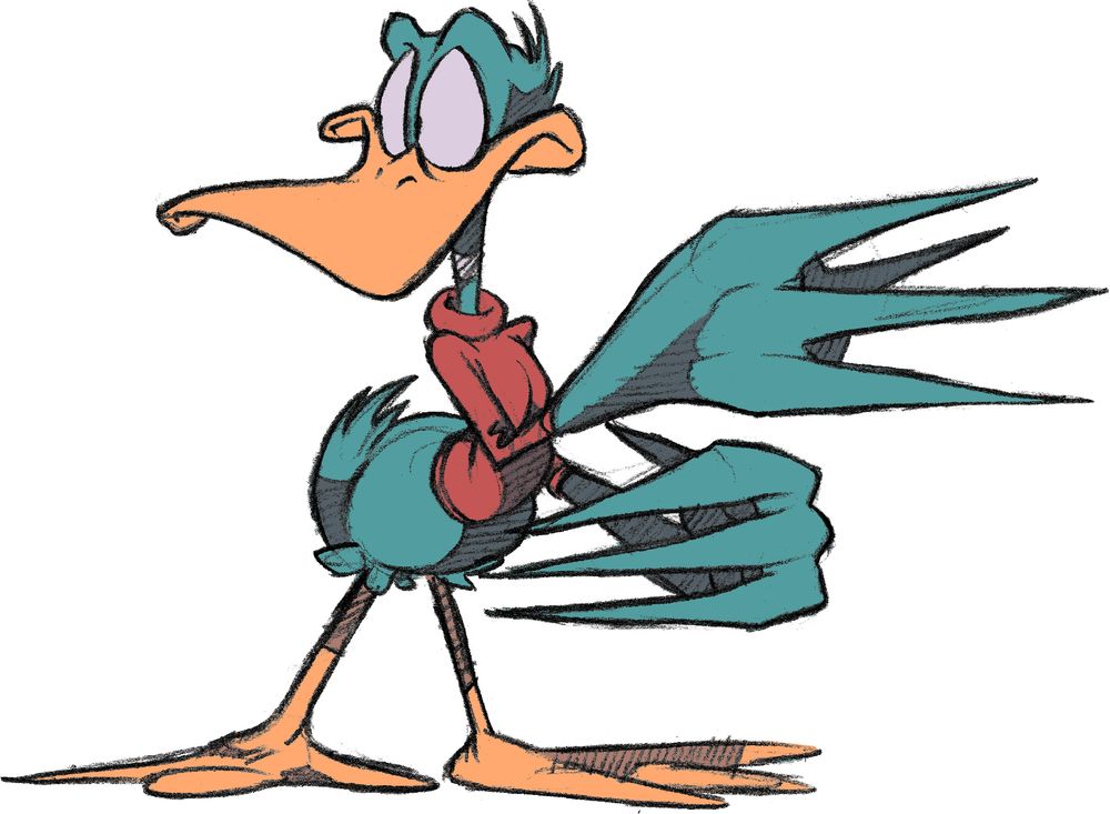 A drawing of a duck character, from 2021.