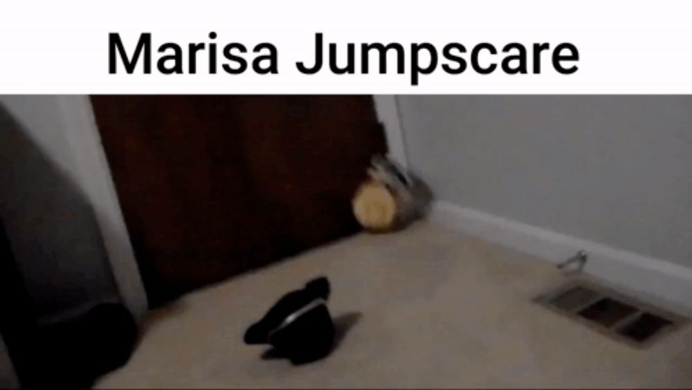 a picture of a room with the words marisa jumpscare on the top