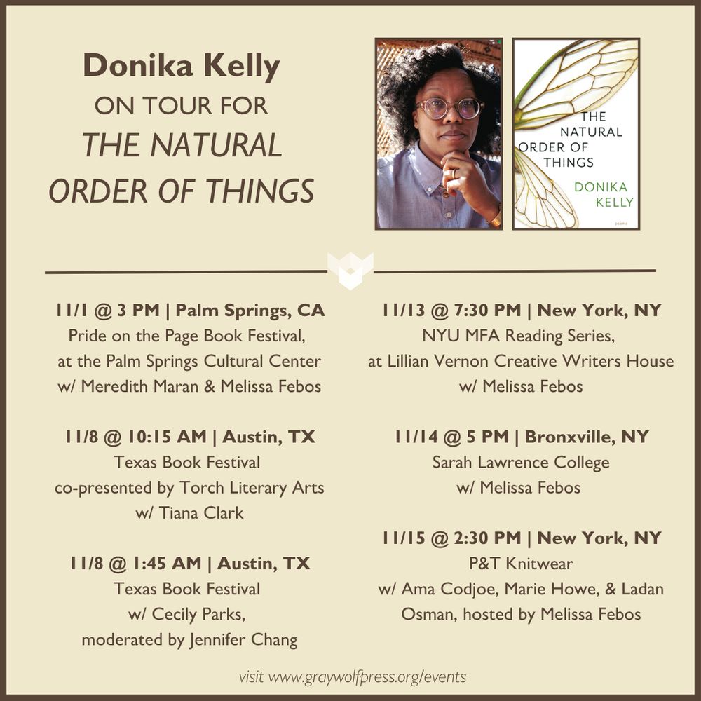 Tour graphic continues: 
10/31: Palm Springs Pride on the Page
11/8-9: Texas Book Fest
11/13: NYU 
11/14: Craft Talk at NYU
11/14: Sarah Lawrence 
11/15: P&T Knitwear 