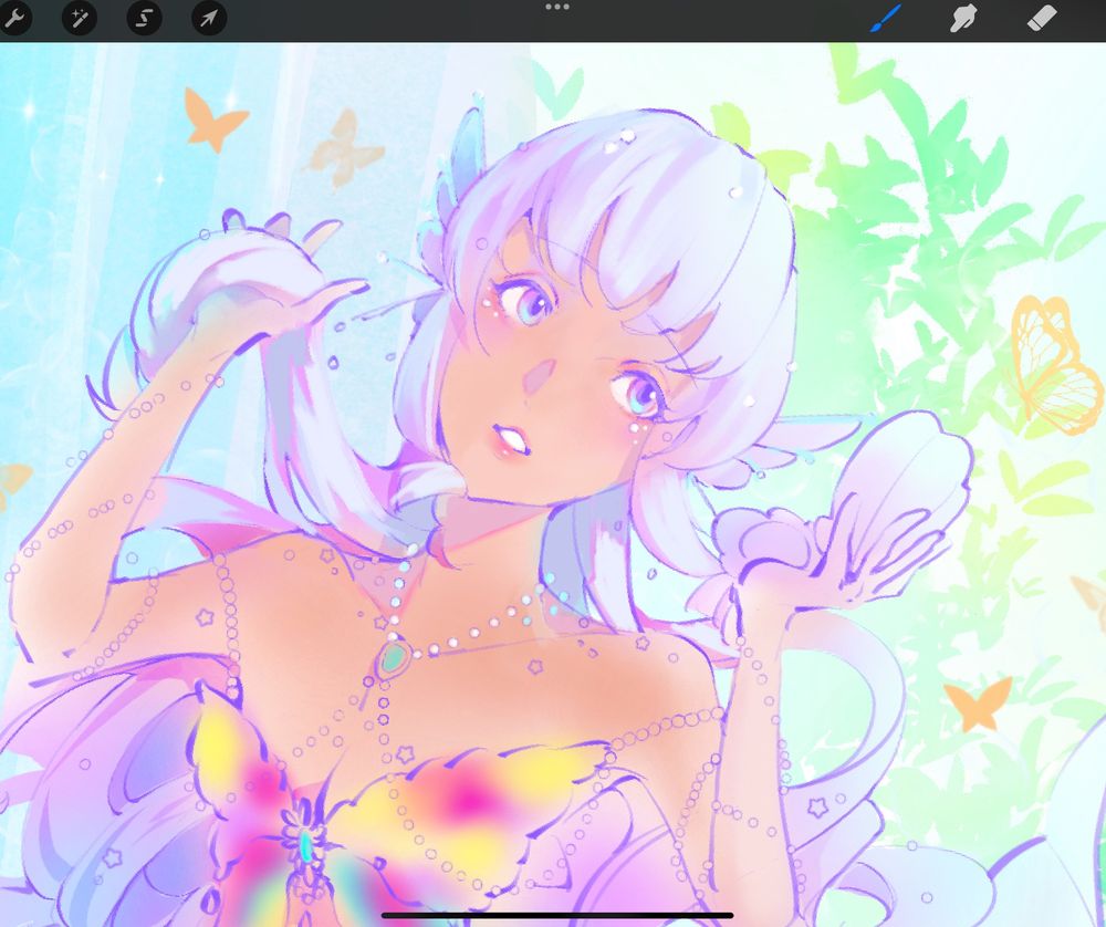 A colorful mermaid sketch inspired by Barbie Mermadia