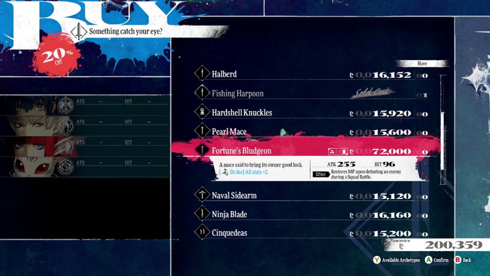 Fortune's Bludgeaon costs 72000 reeve.