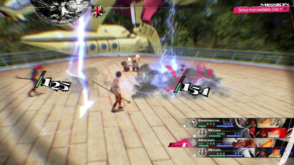 Lina uses Mage Plasma on the party.