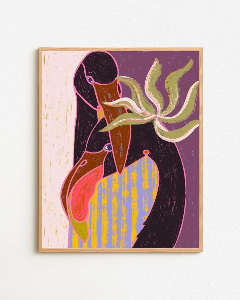 Step into a surreal rhythm with Flamingo Harp Plum Duet, a bold and whimsical art print that captures the harmony between elegance and eccentricity. 
Order your print here: https://83oranges.com/shop/flamingo-harp-plum-duet-stripes-birds-art-print/ 
#natureart #wildlife #flamingo #birds #animals
