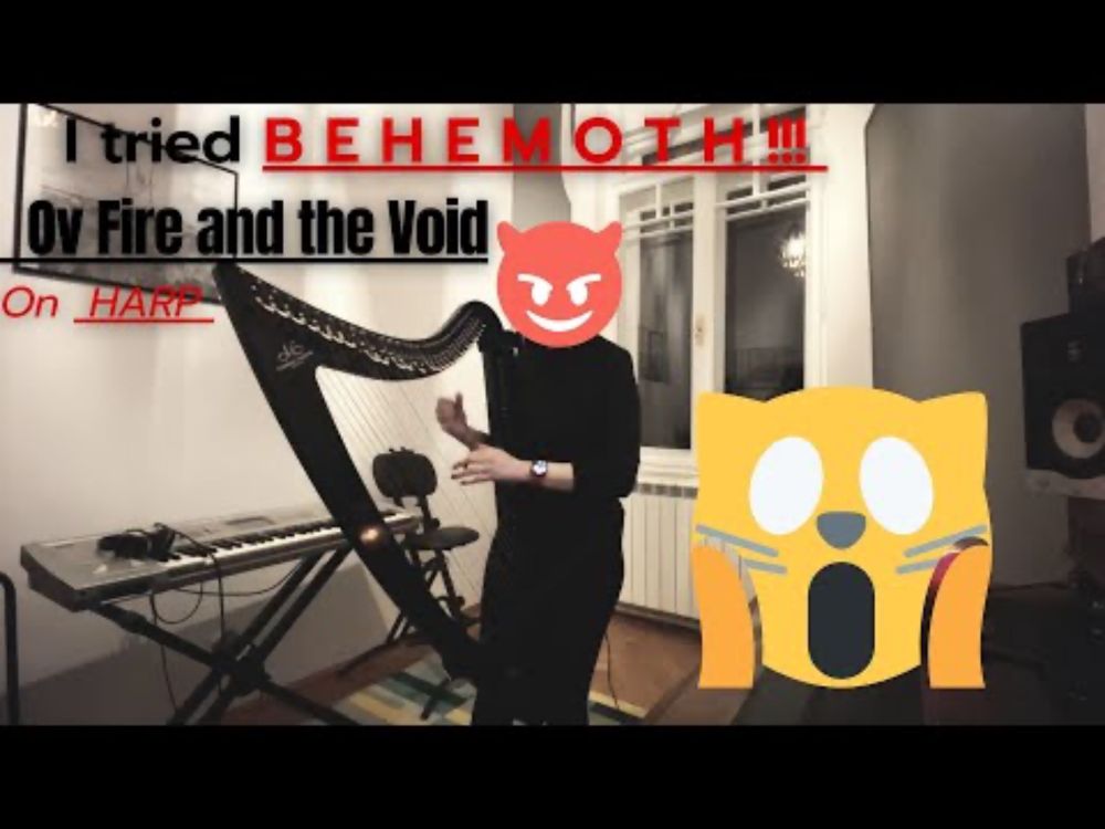 They say you CAN'T (!!!) play BLACK METAL on HARP! BEHEMOTH-Ov Fire and the Void-electric harp cover