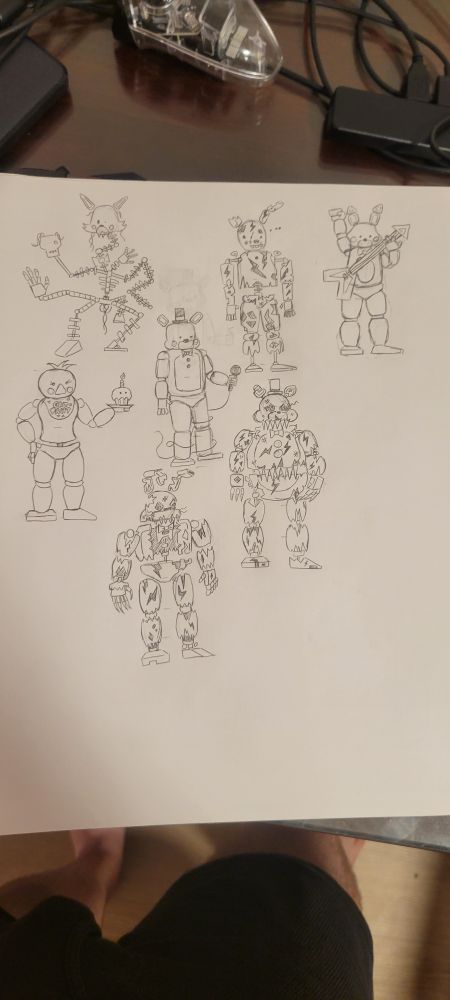A collection of FNaF characters from 1-4