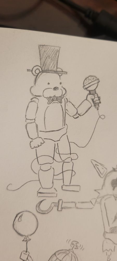 A simplistic drawing of Freddy Fazbear