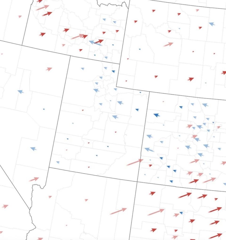 A screenshot showing a blue shift in Utah