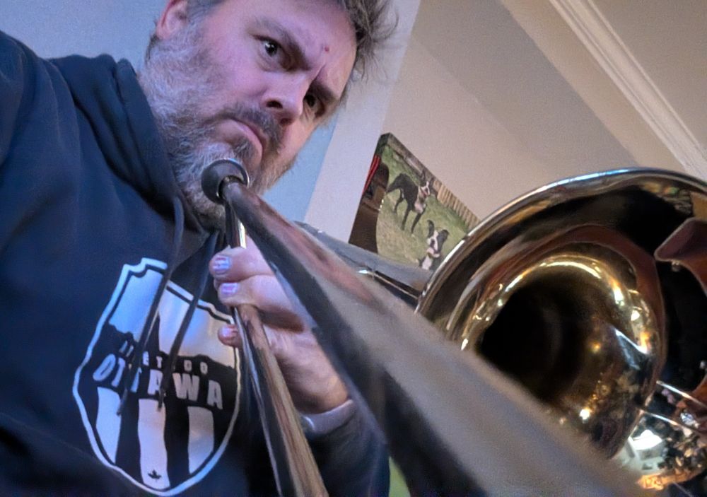 pictured: i have a trombone and I'm not afraid to use it