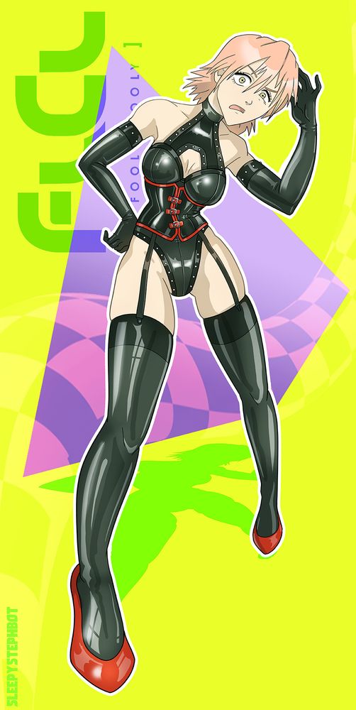 Haruko Haruhara in latex outfit