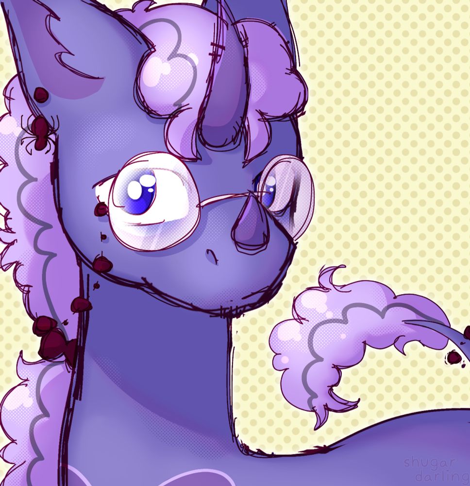 headshot of inkblot's mlp abada character