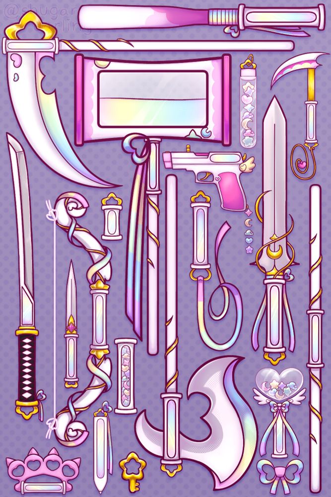 poster of a bunch of weapons designed for my sona