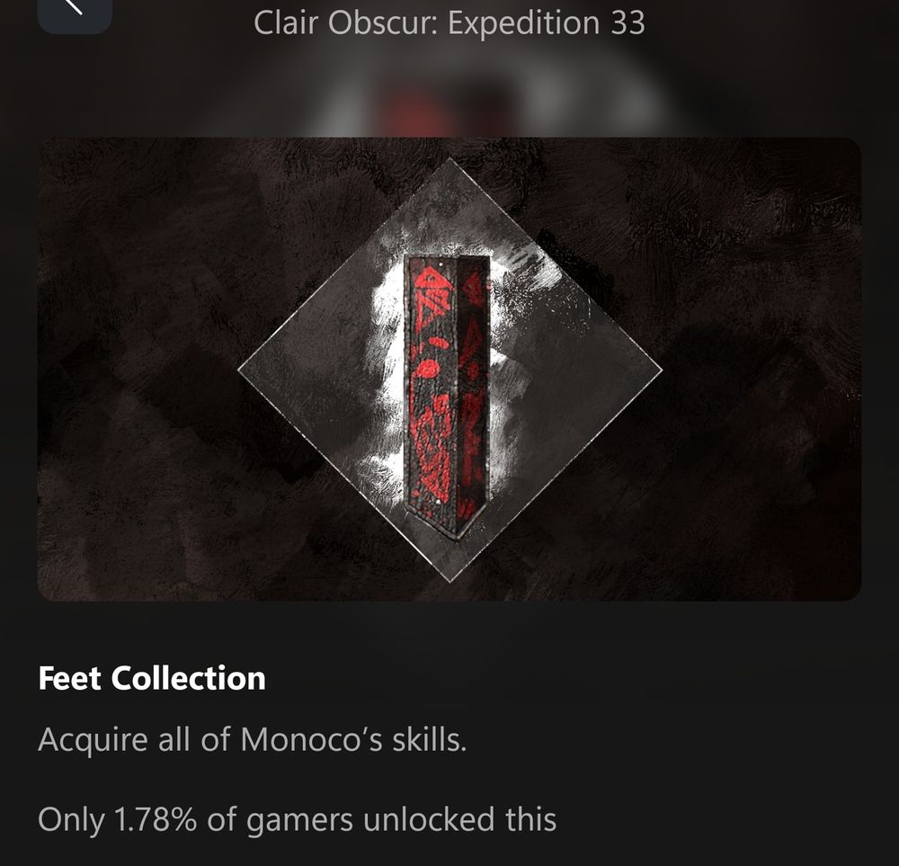 The "Feet Collection" achievement from Clair Obscur