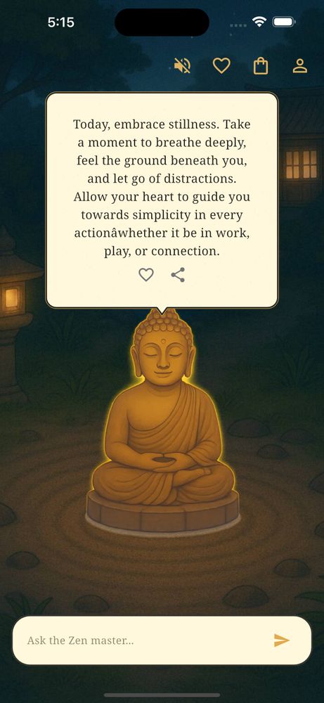 "Simplicity in every action." A quiet garden + gentle guidance = a better minute. #ZenCourtyard #CalmTech