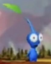 low res pic of a blue pikmin with huge eyes