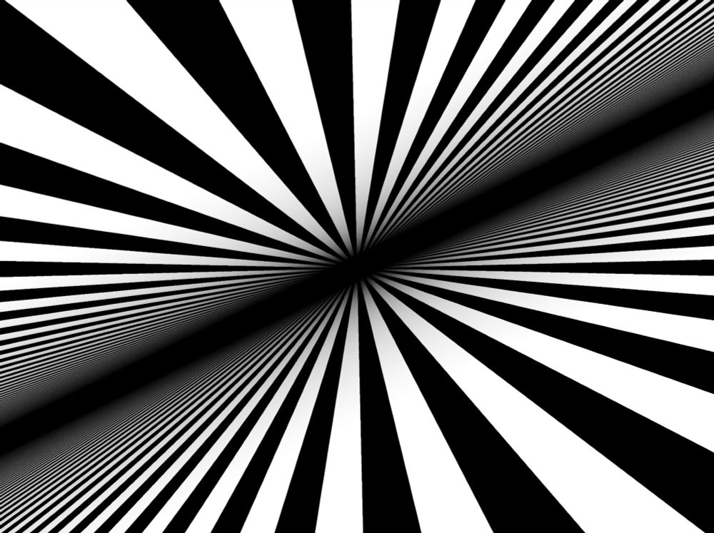 A 2D stripe shader rendered in 3D by transforming the screen coordinates with 3D camera matrices. 