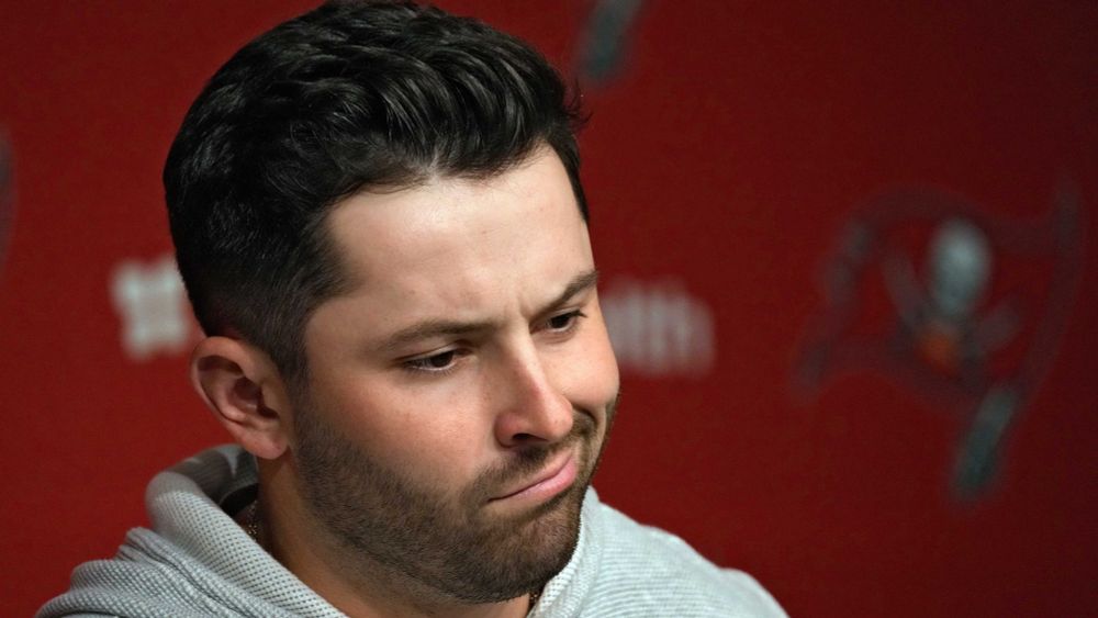 Baker Mayfield making a face like "bruh i dunno about that shit"