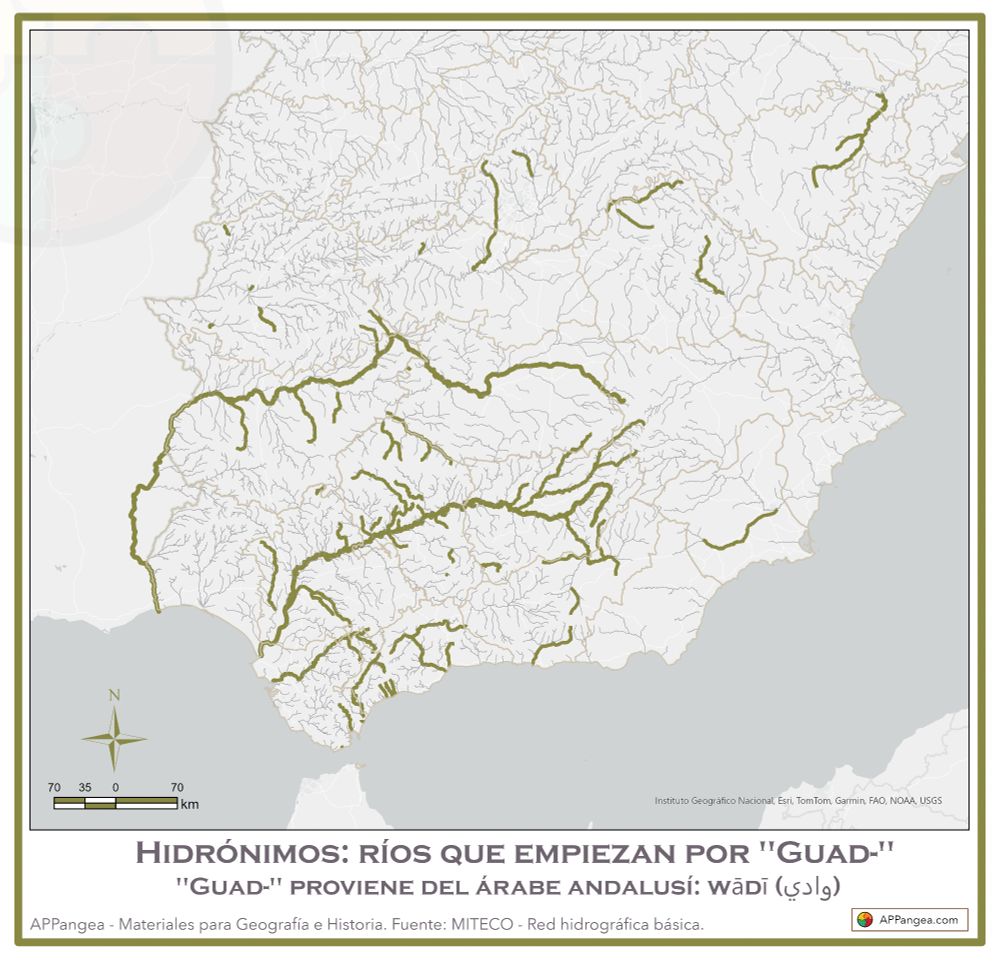 Hidrónimos: ríos cuyo nombre empieza por ‘Guad-‘ "