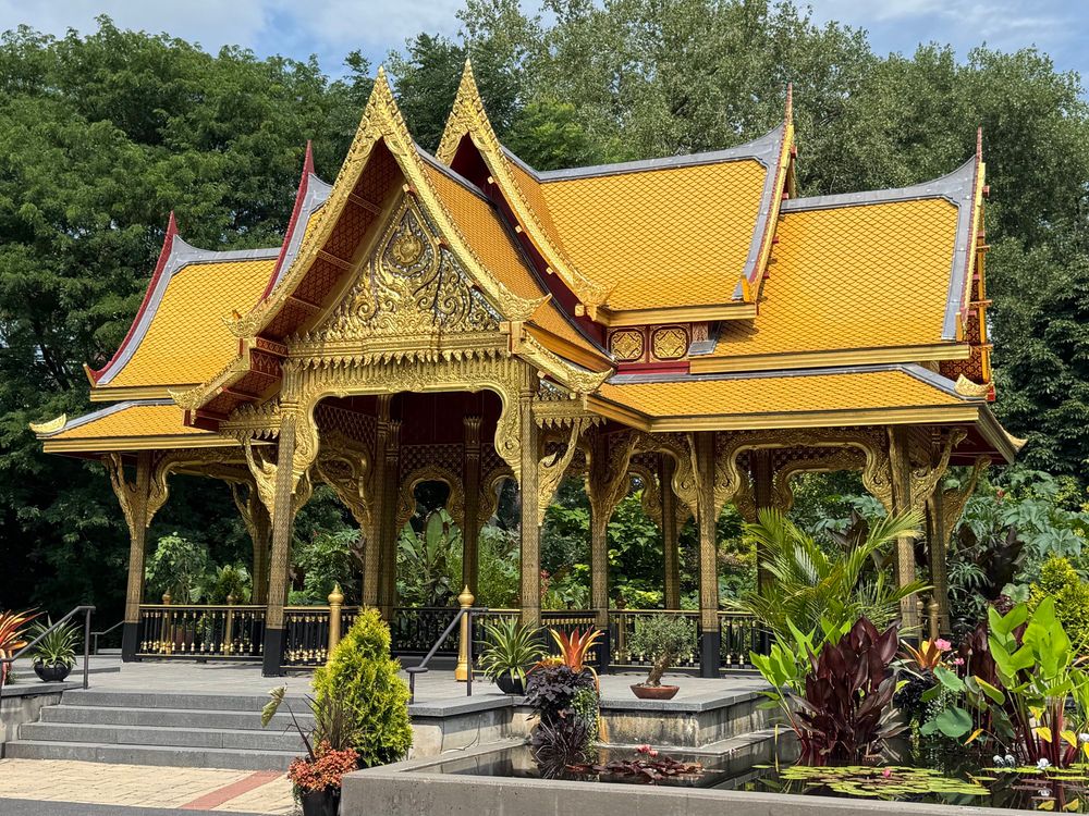 Gleaming ornate gold roof of the Thai Pavilion 