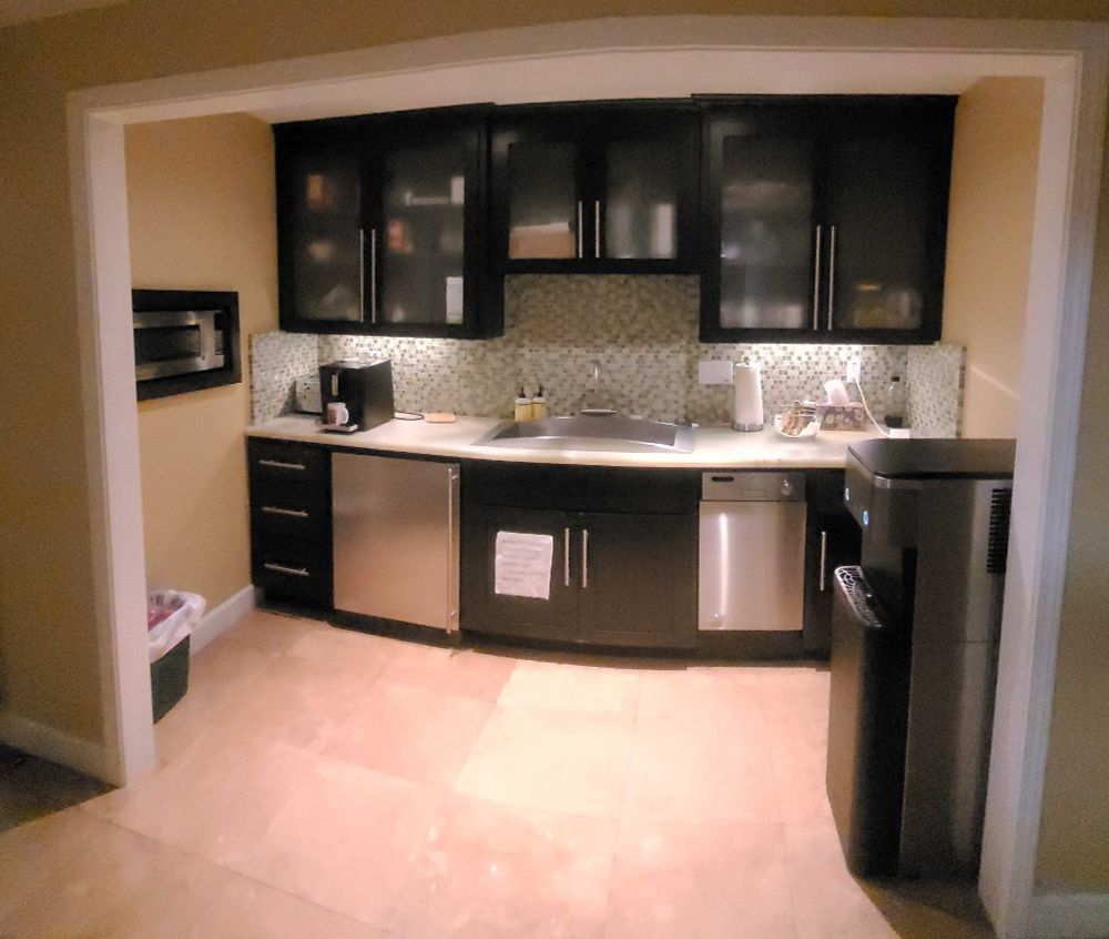 A photo of a barely adequate break "room" at my place of work.