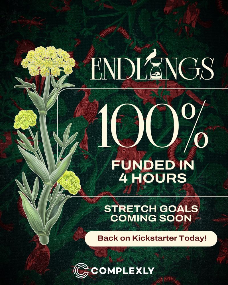 A silphium plant (endling) 100% filled out because we are 100% funded to make the show! 