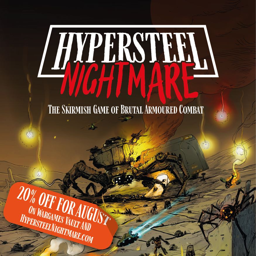 The top portion of the Hyperstel Nightmare book cover, showing the logo and the tagline 
