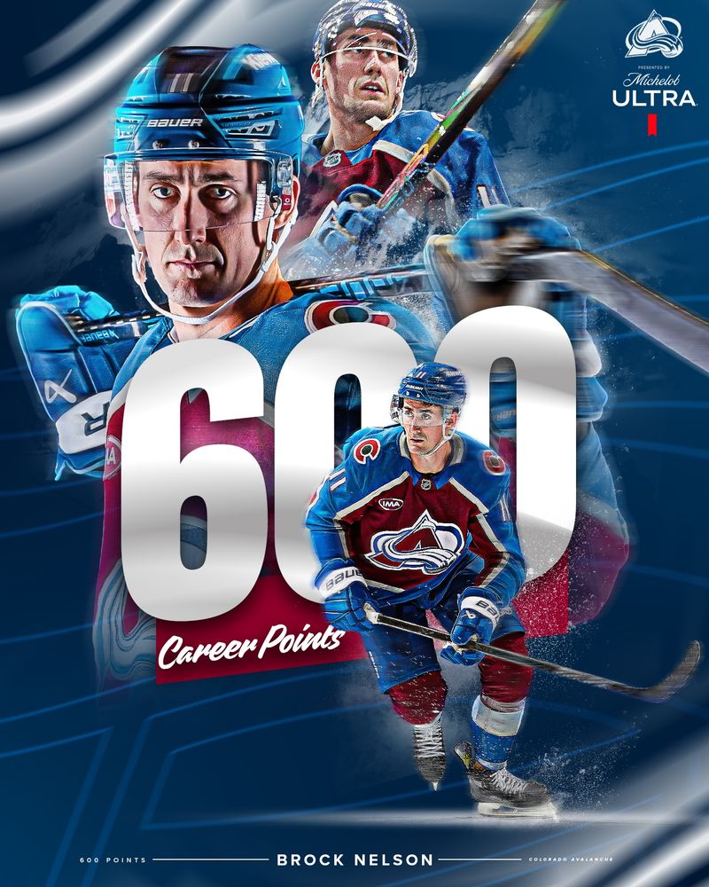 Brock Nelson 600 career points