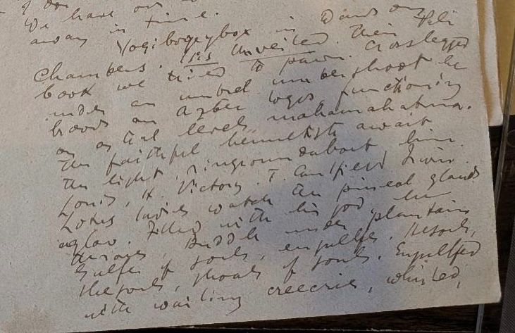 Old manuscript text beginning with "Yogibogeybox."