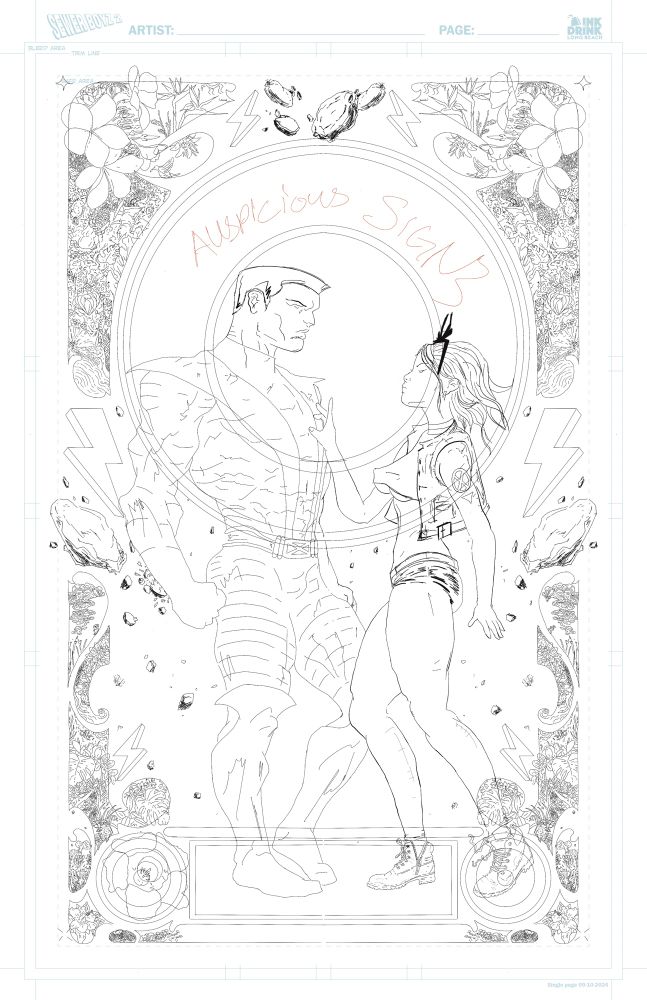 Storm & Colossus incomplete comic art