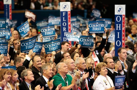 All-white, older folks in the audience at the RNC