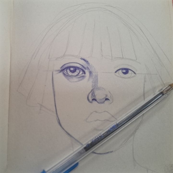Start of a drawing in ballpoint.